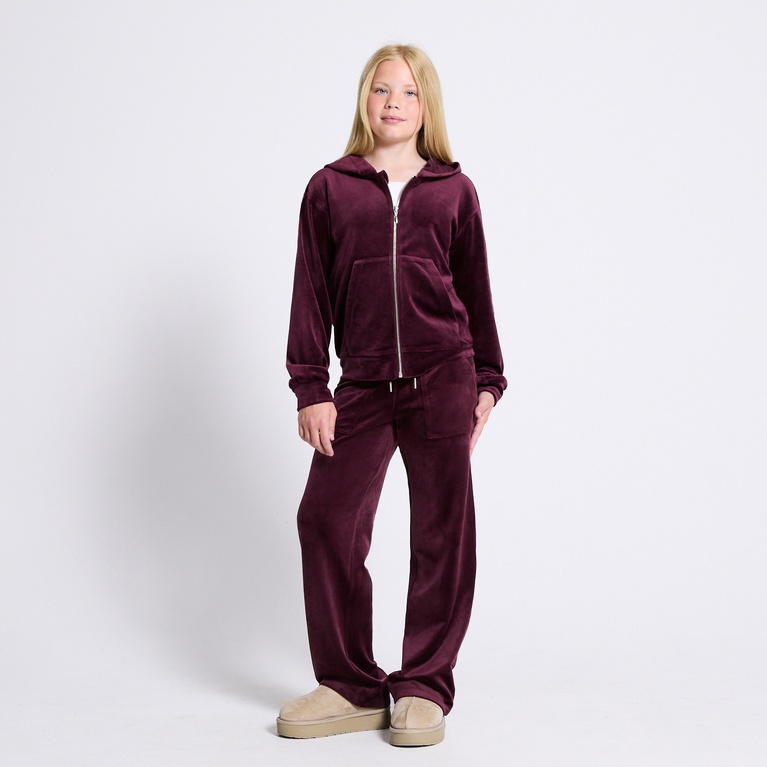 Velour Hoodie  "Ellie star" Light Burgundy